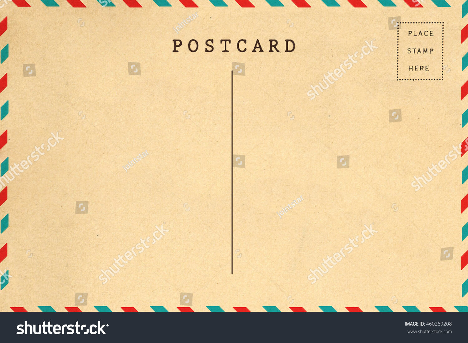 Back Airmail Blank Postcard Template Stock Photo (Edit Now Regarding Airmail Postcard Template