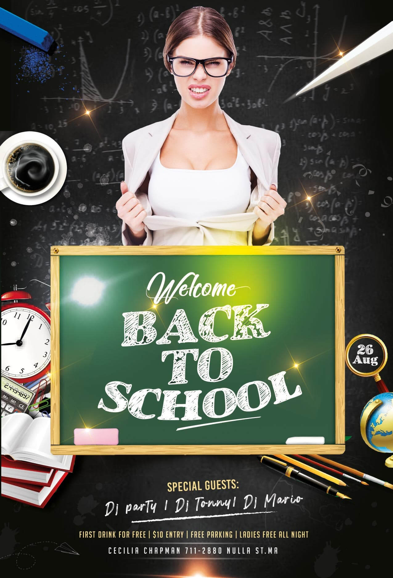 Back To School Party Free Psd Flyer Template – Free Psd Within Back To School Party Flyer Template
