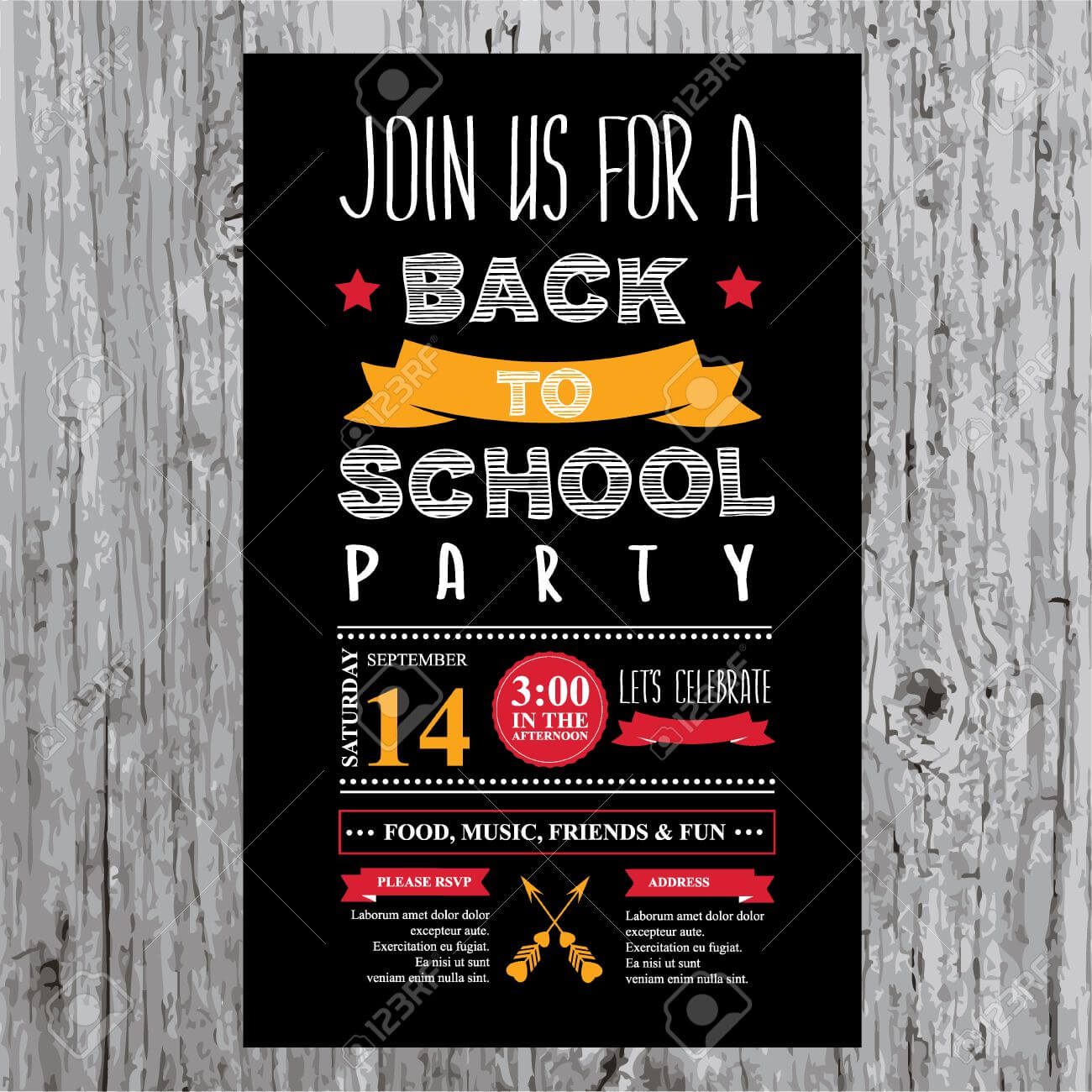 Back To School Party Invitation Design Template Intended For Back To School Party Flyer Template