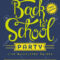 Back To School Party Invitation. Flyer With Hand Lettering Header in Back To School Party Flyer Template
