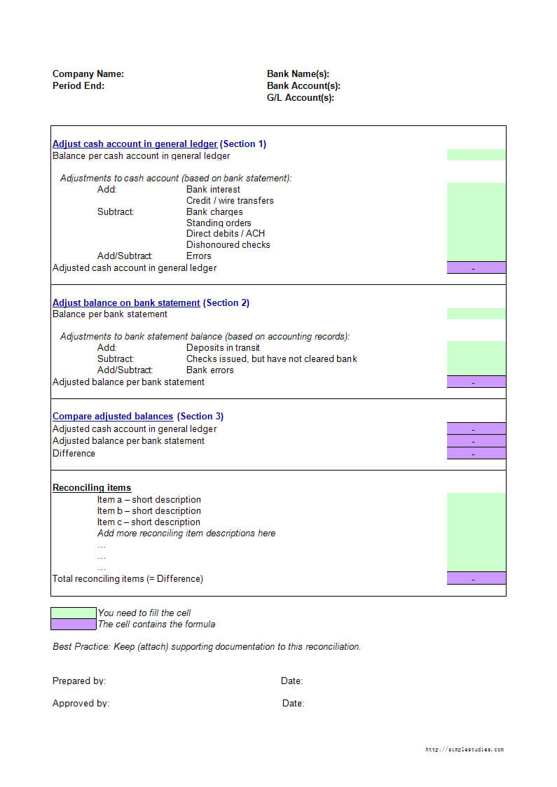 Bank Reconciliation Template Worksheet Excel | Templates At With Business Bank Reconciliation Template