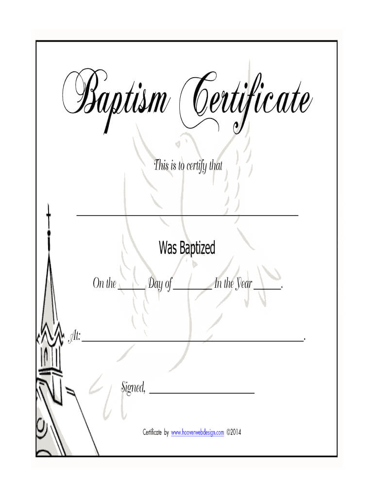 Baptism Certificate – Fill Online, Printable, Fillable In Baptism Certificate Template Word