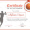 Basketball Award Achievement Certificate Template Throughout Basketball Certificate Template