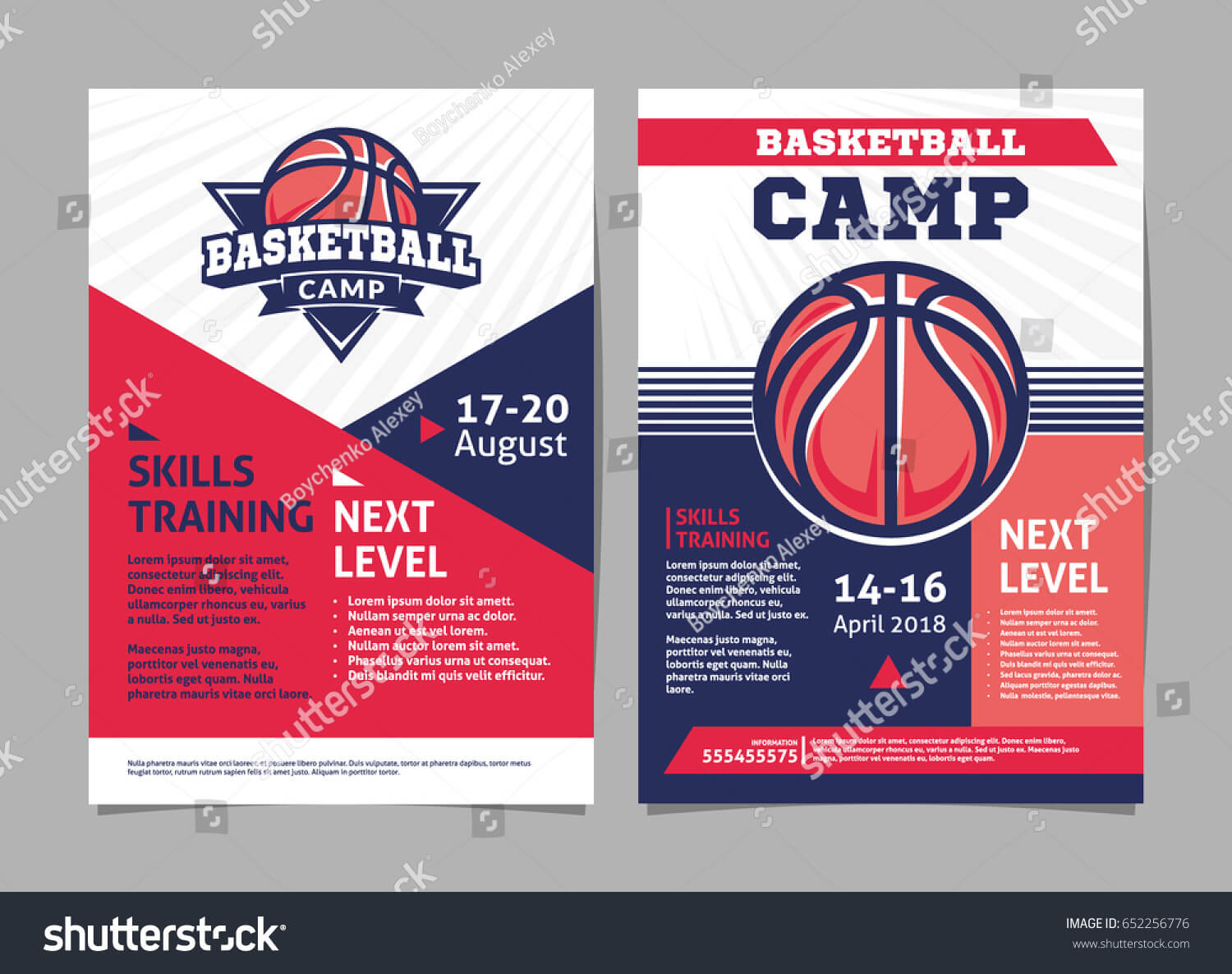Basketball Camp Posters Flyer Basketball Ball Stock Vector Regarding Basketball Camp Brochure Template