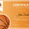 Basketball Recognition Certificate Template With Regard To Basketball Certificate Template