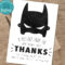 Batman Birthday Thank You Card – Superhero Thank You Card Printab Intended For Batman Birthday Card Template
