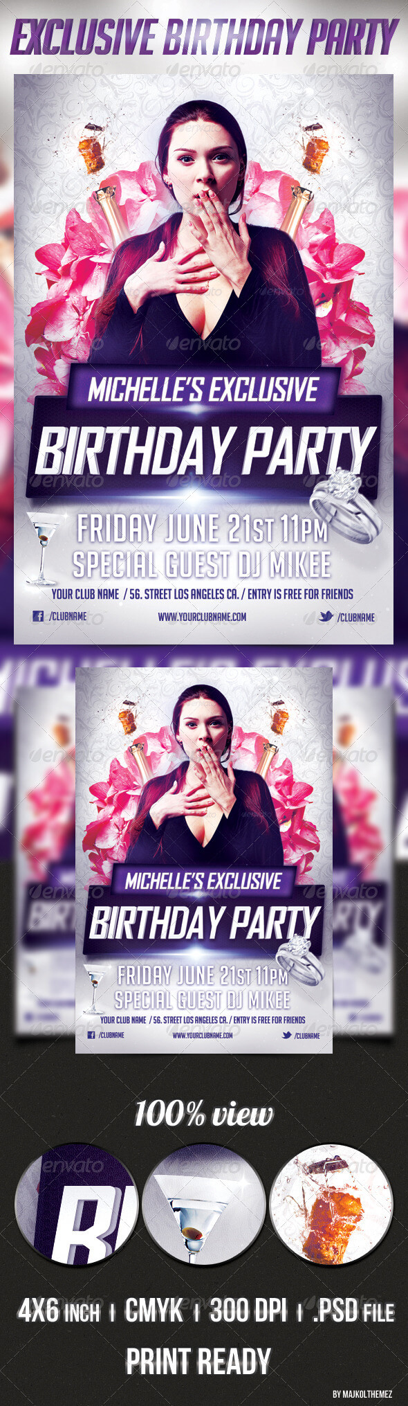 Bday Flyer Graphics, Designs & Templates From Graphicriver For Birthday Party Flyer Templates Free