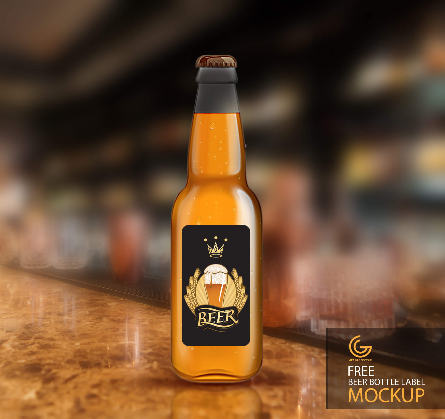 Beer Bottle Label Design Mockup In Psd Download Free Throughout Beer Label Template Psd