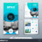 Bi Fold Brochure Design Blue Business Stock Vector (Royalty Intended For 2 Fold Flyer Template