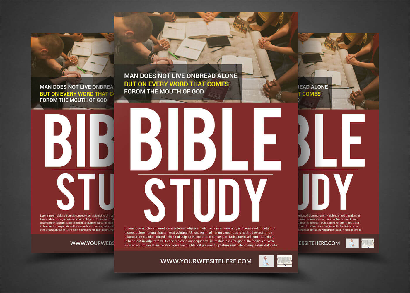 Bible Study Flyer Templatesanaimran | Thehungryjpeg With Bible Study Flyer Template Free