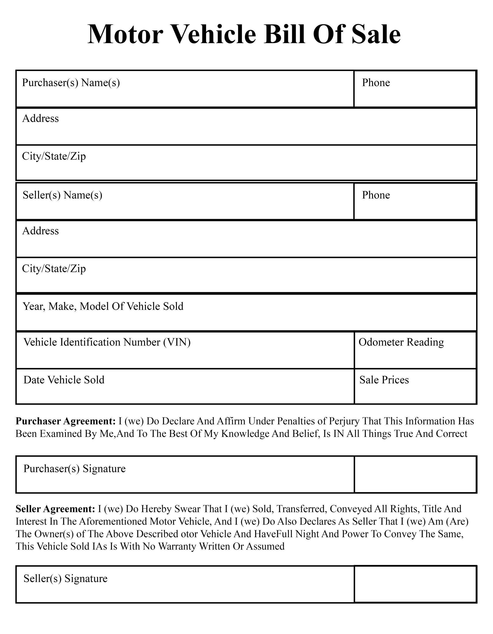 Bill Of Sale 4 | Best Letter Template Throughout Bill Of Sale For Car Template