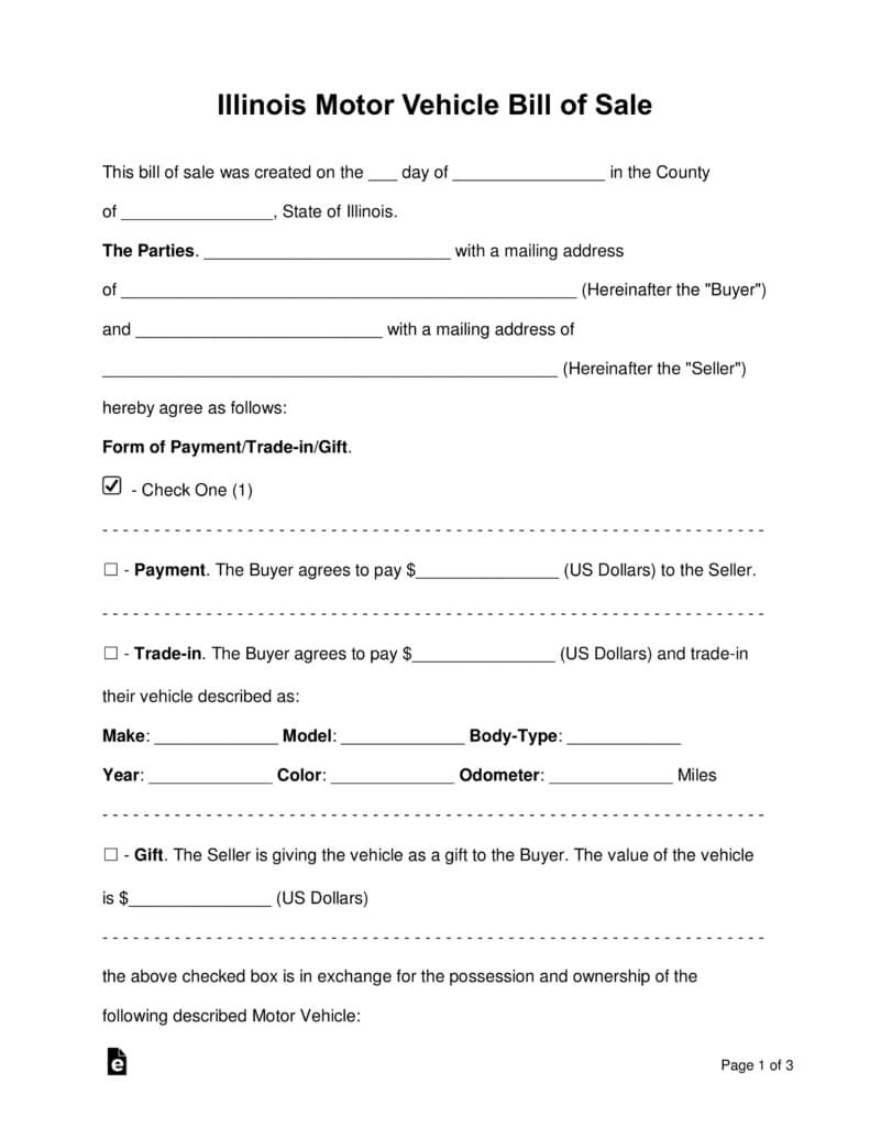 Bill Of Sale Form Auto - Tunu.redmini.co Regarding Car Bill Of Sale Word Template