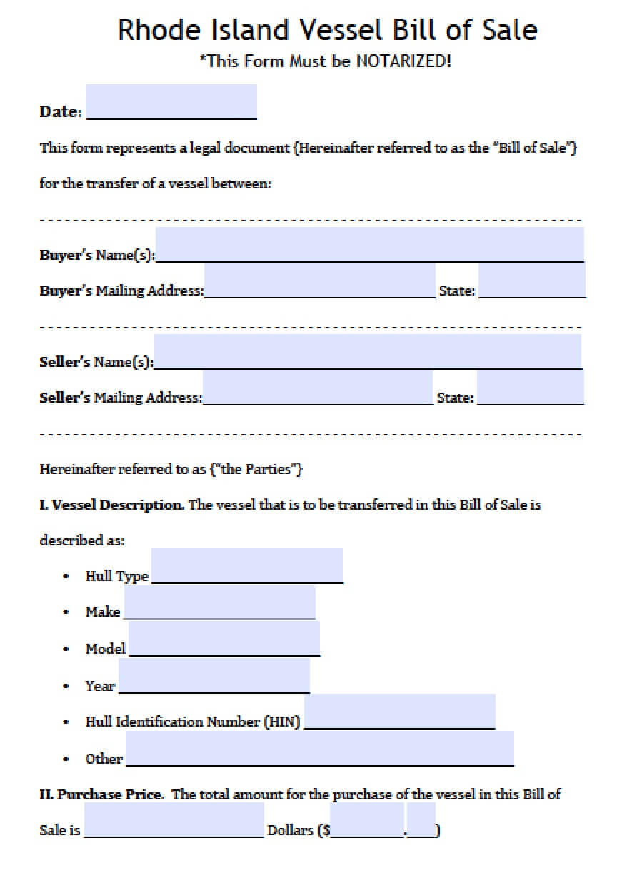 Bill Of Sale Form Rhode Island | Cover Letter Samples In Bill Of Sale Template Ri