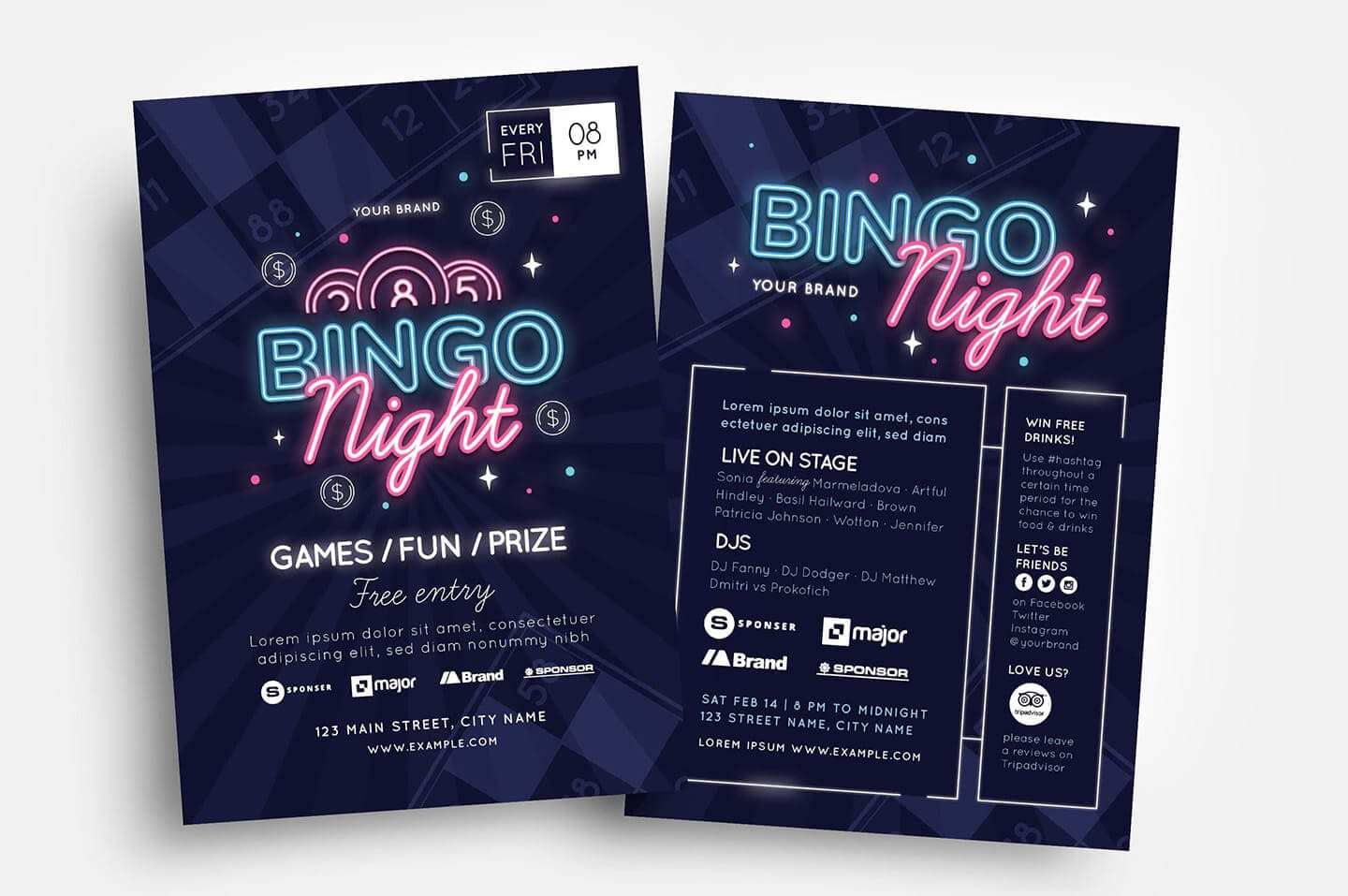 Bingo Night Flyer Template – Psd, Ai & Vector – Brandpacks Inside Bingo Night Flyer Template