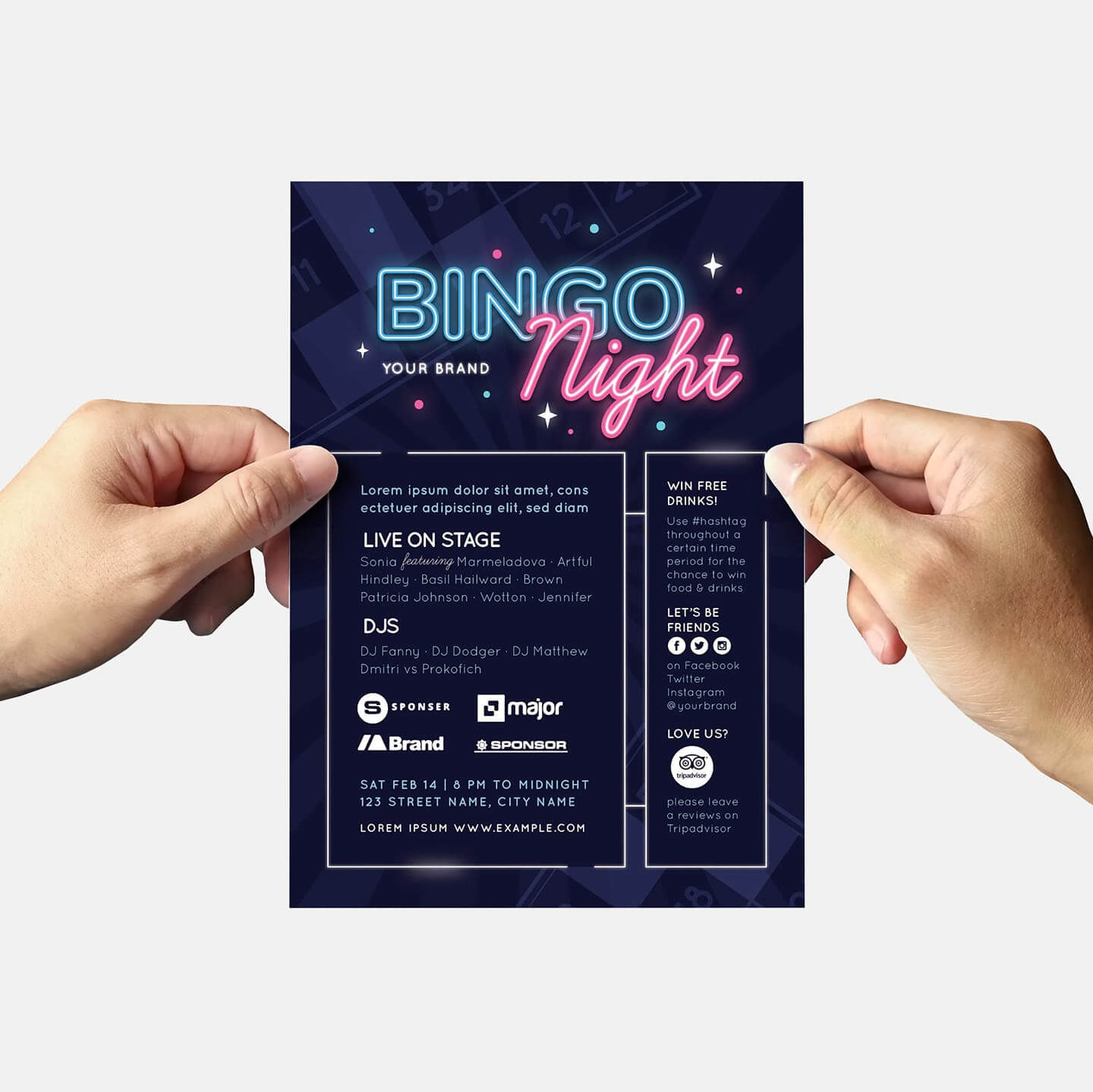 Bingo Night Flyer Template – Psd, Ai & Vector – Brandpacks Throughout Bingo Night Flyer Template