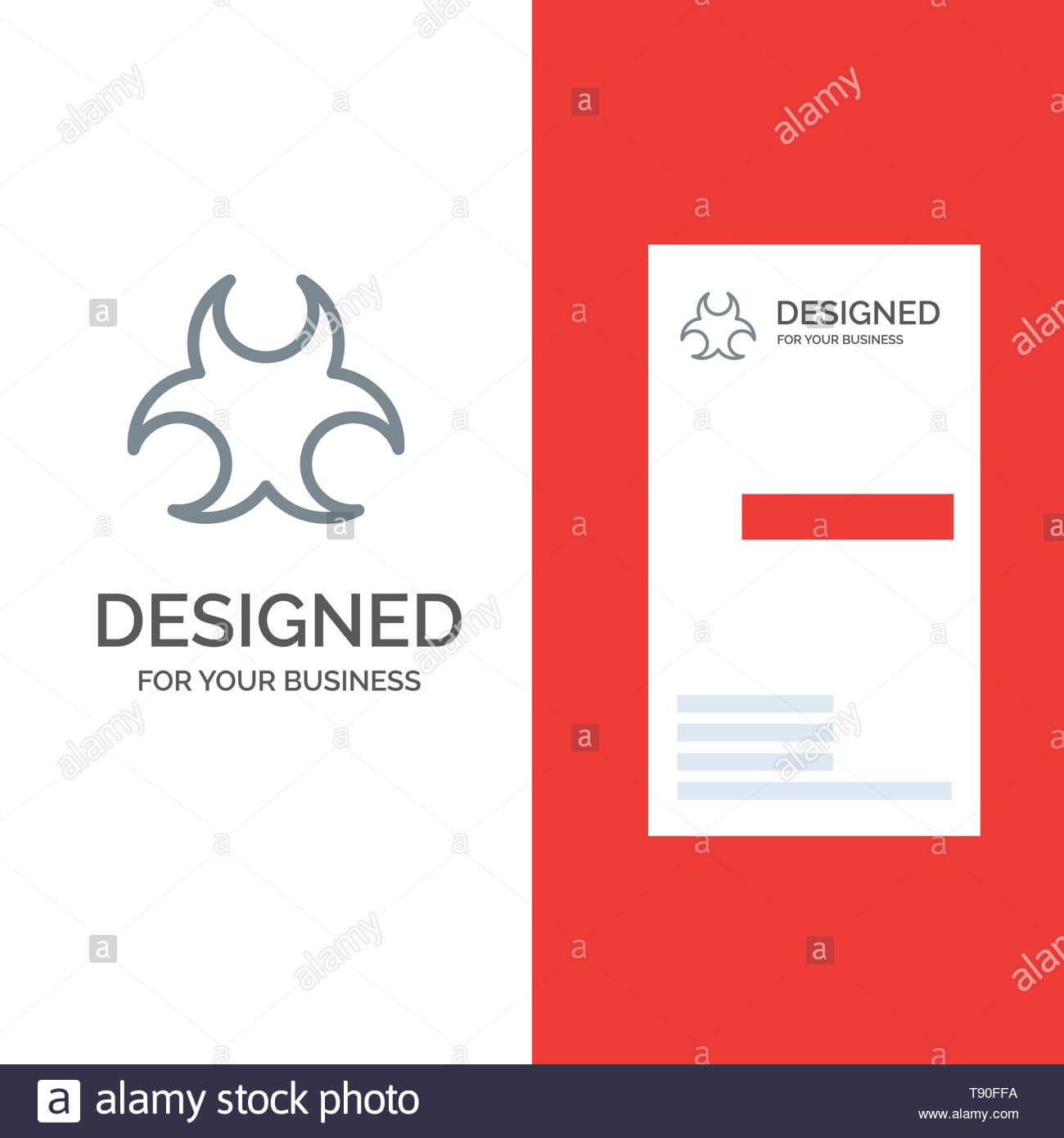 Bio, Hazard, Sign, Science Grey Logo Design And Business Regarding Bio Card Template