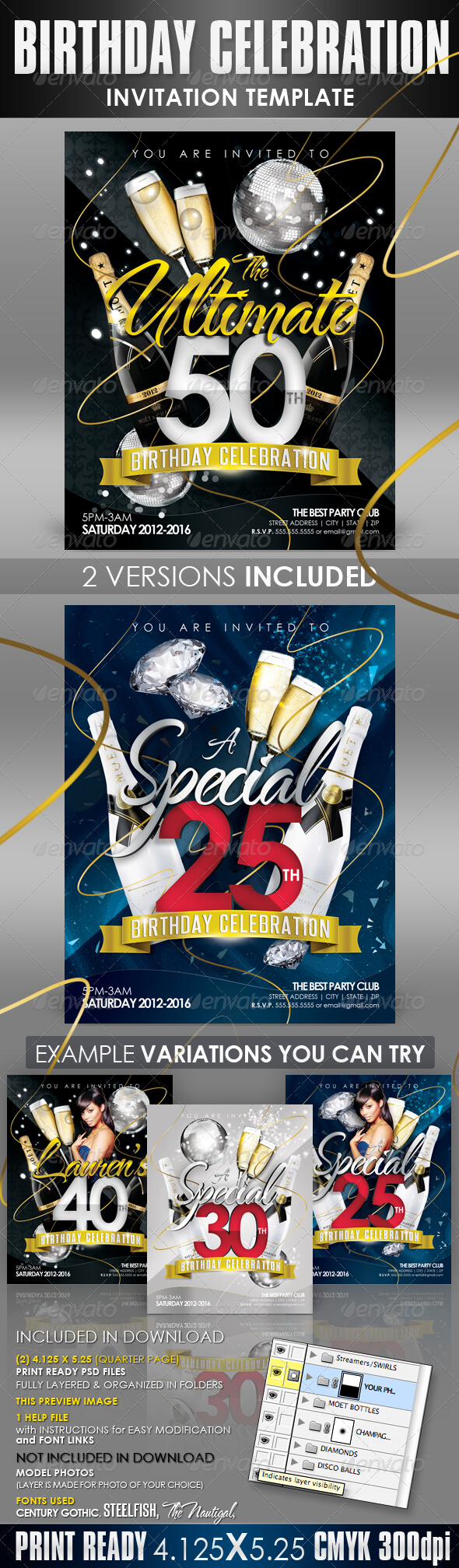 Birthday Graphics, Designs & Templates From Graphicriver In 50Th Birthday Flyer Template Free