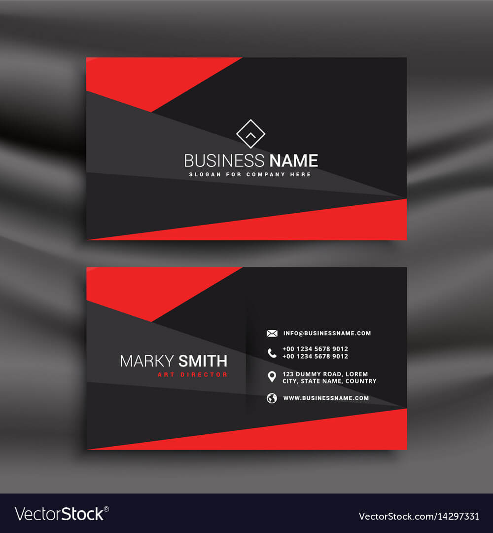 Black And Red Business Card Template With For Buisness Card Templates