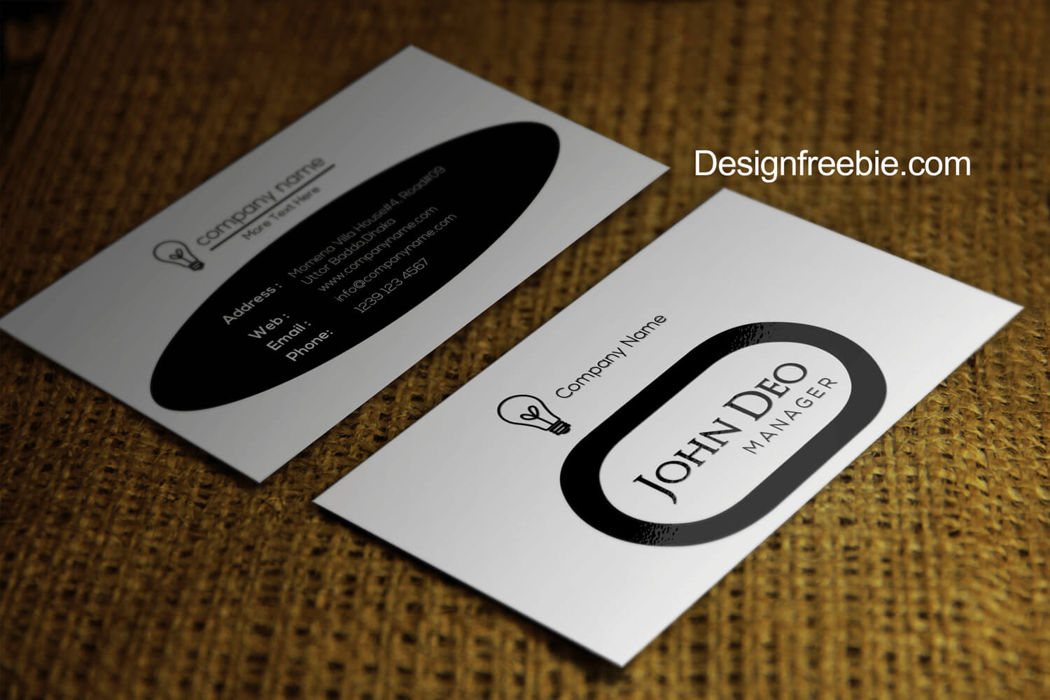 Black And White Free Business Card Template Psd Intended For Black And White Business Cards Templates Free