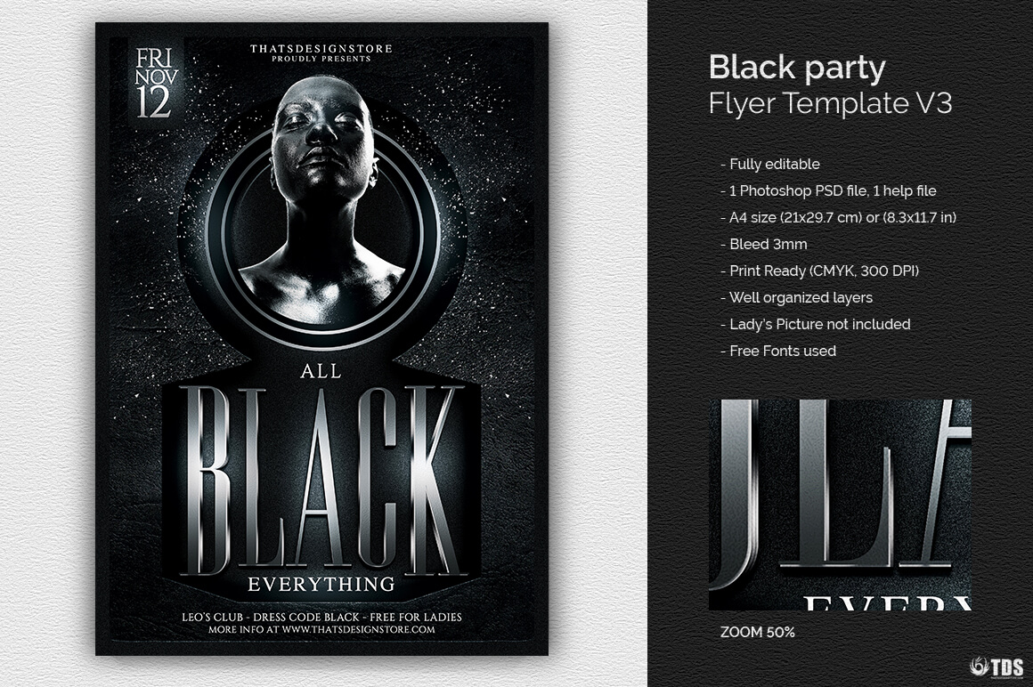 Black Party Flyer – Colona.rsd7 Throughout All White Party Flyer Template Free