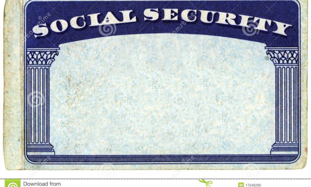 Blank American Social Security Card Stock Photo - Image Of with regard to Blank Social Security Card Template Download
