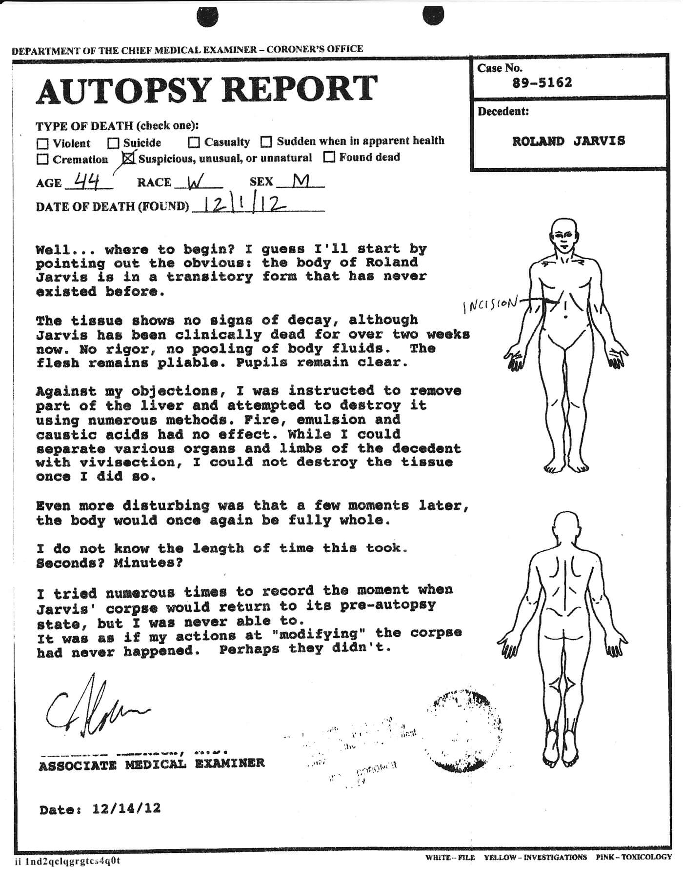 Blank Autopsy Report Template ] – Blank Police Report In Autopsy Report Template