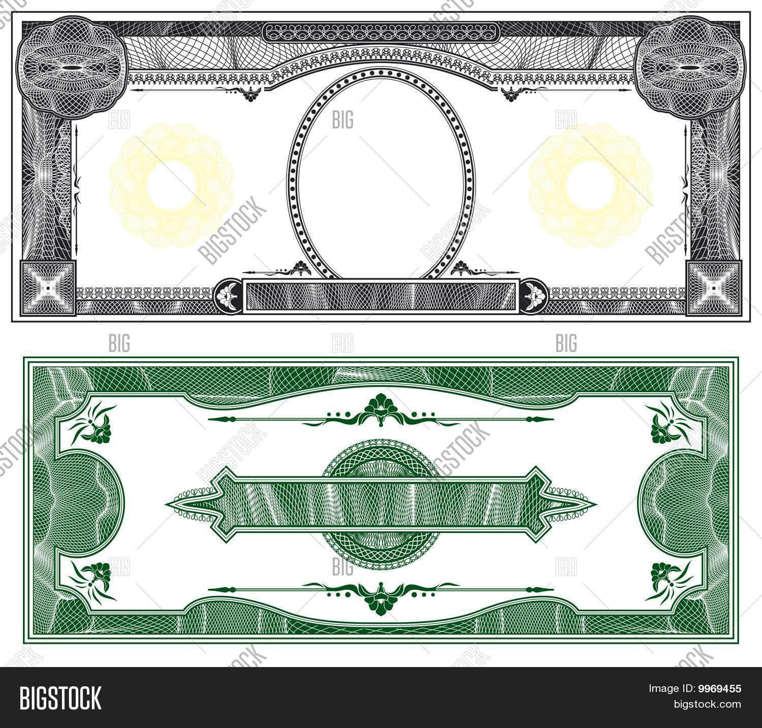 Blank Banknote Layout Image & Photo (Free Trial) | Bigstock With Regard To Bank Note Template