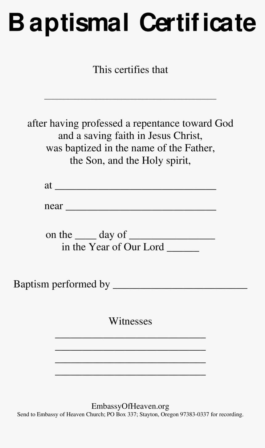 Blank Baptism Certificate Sample Main Image – Modern Control In Baptism Certificate Template Download