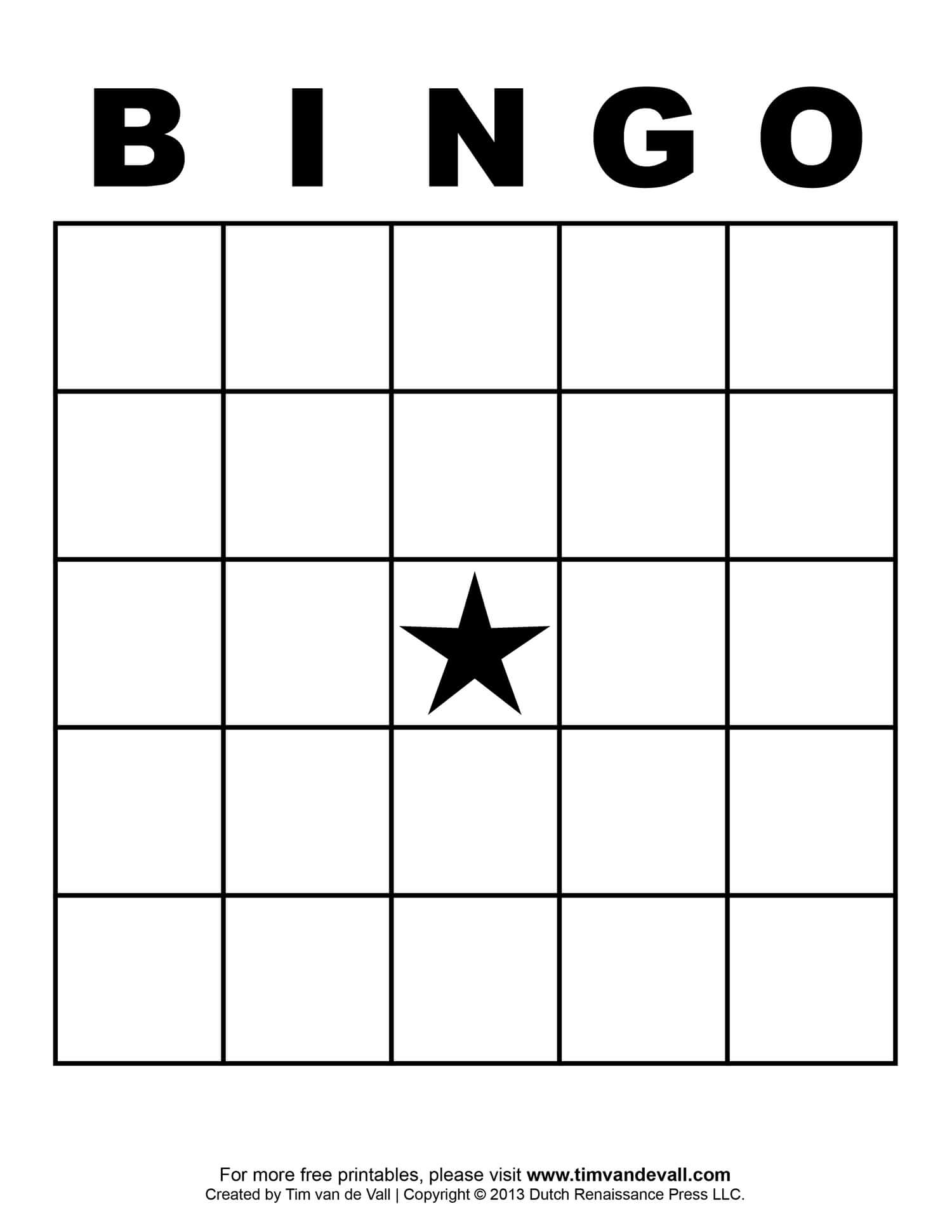 Blank Bingo Template – Tim's Printables With Regard To Bingo Card Template Word