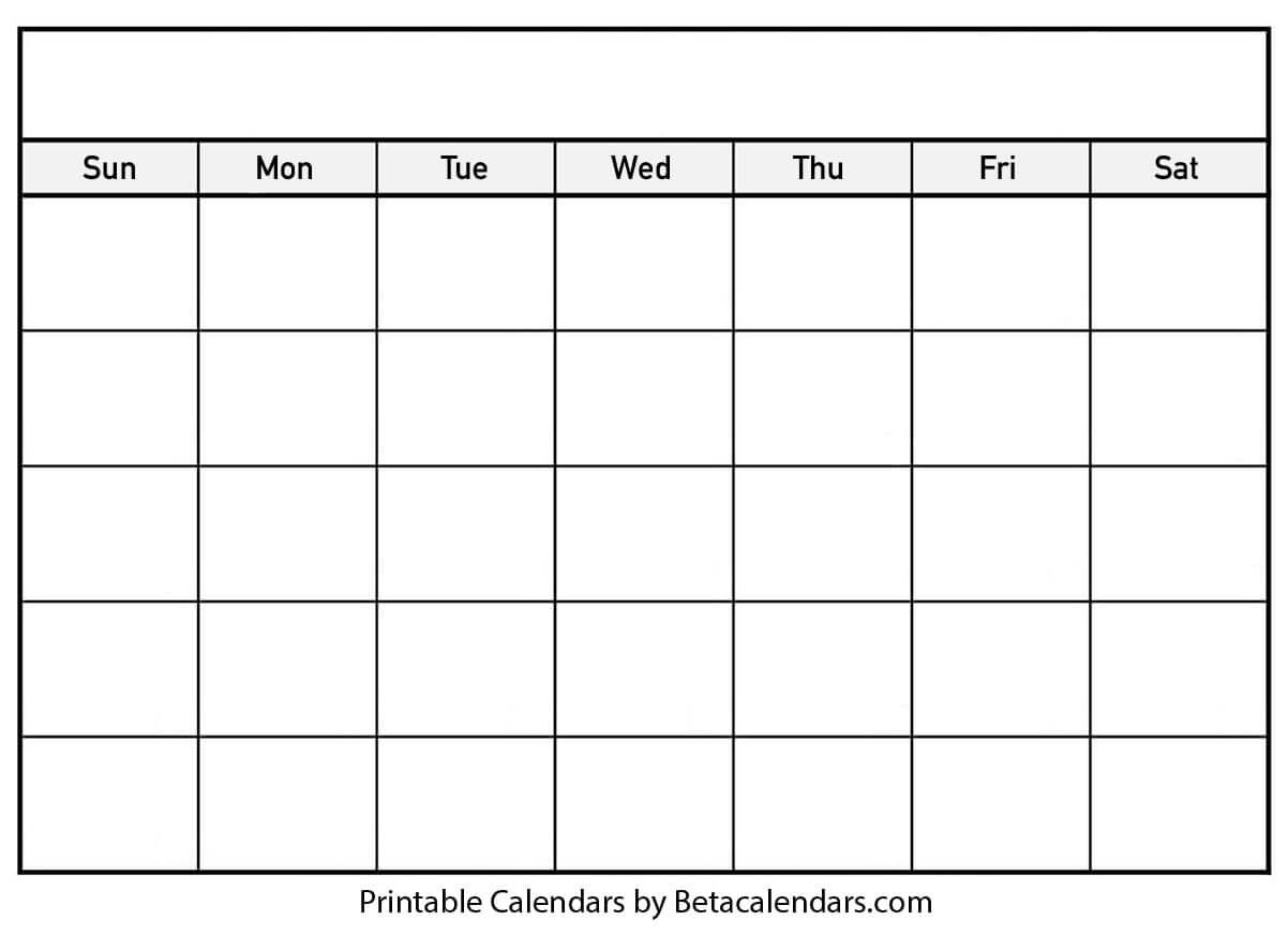 Blank Calendar Templates - Colona.rsd7 Pertaining To Blank Calender Template