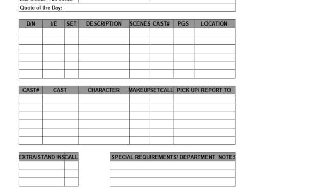 Blank Call Sheet | Templates At Allbusinesstemplates within Blank Call Sheet Template