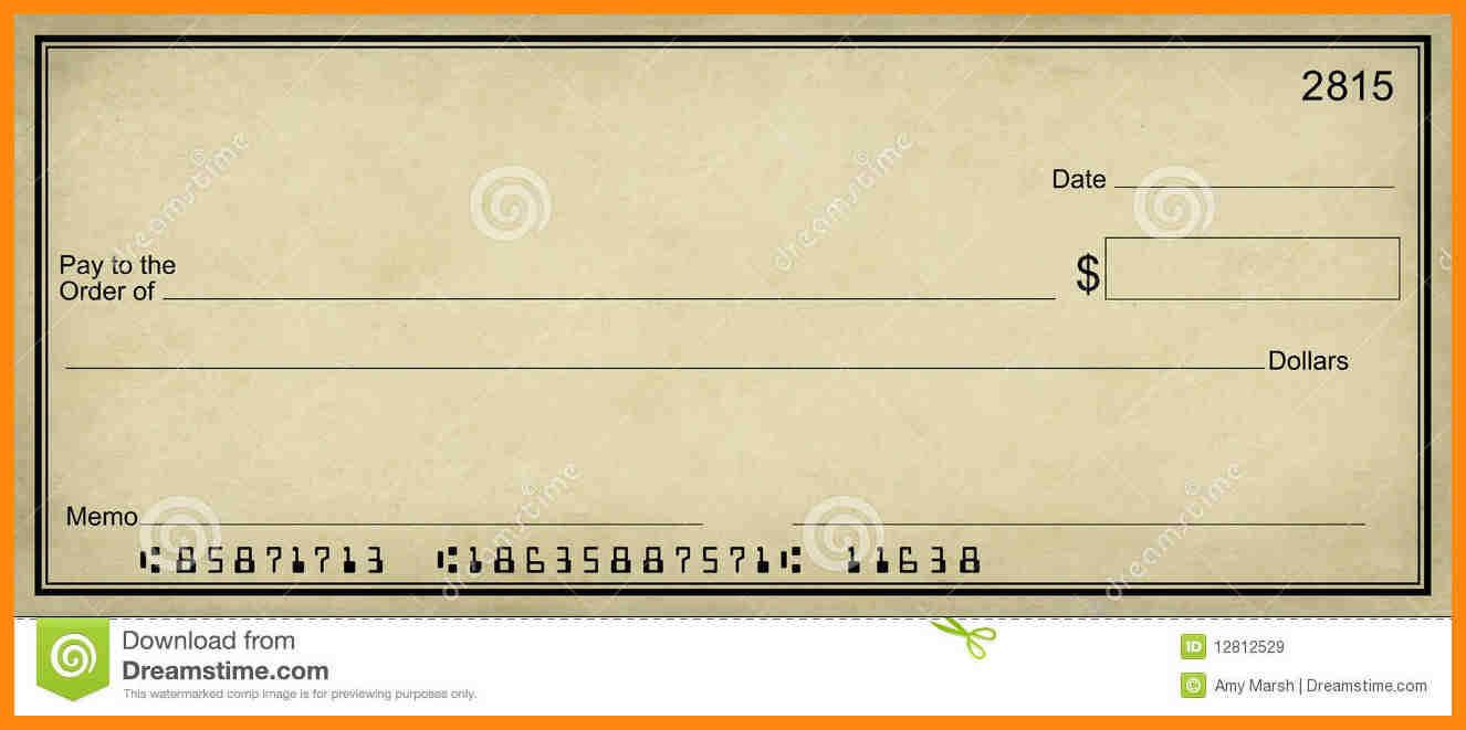 Blank Check Clipart With Regard To Blank Cheque Template Download Free