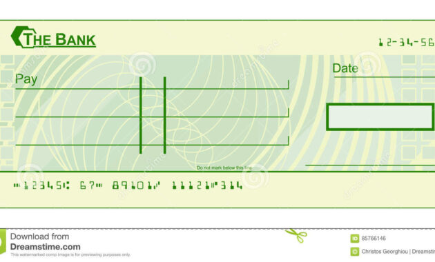 Blank Cheque Stock Vector. Illustration Of Document, Cheque regarding Blank Cheque Template Download Free