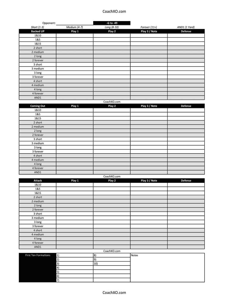 Blank Football Play Sheet Template Excel – Fill Online Within Blank Call Sheet Template