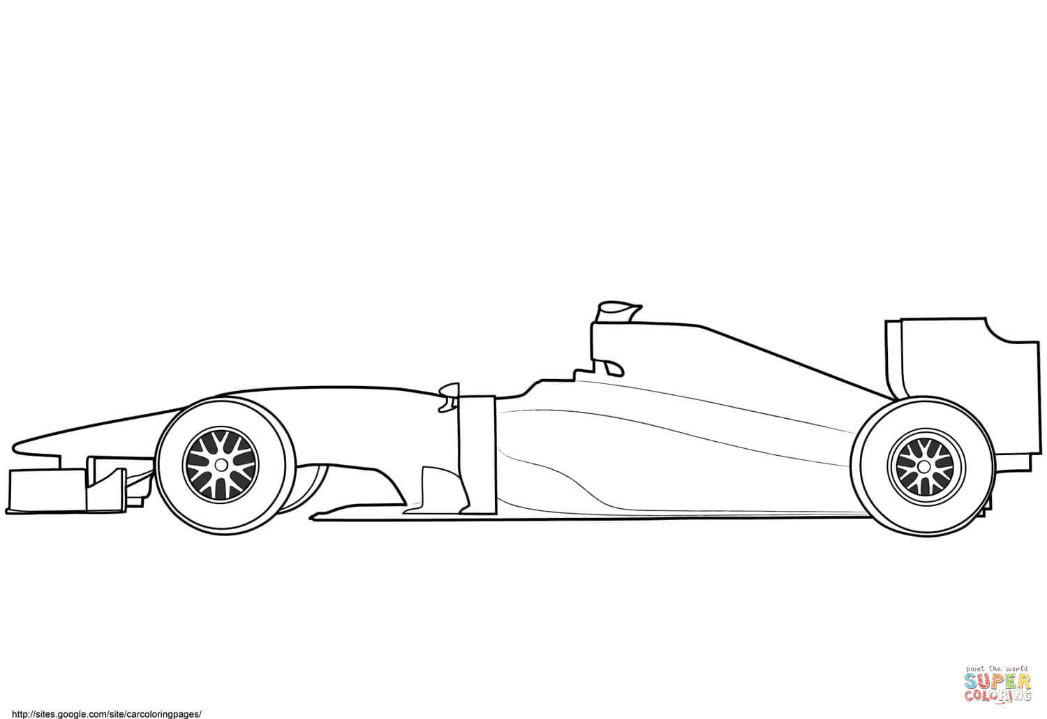 Blank Formula 1 Race Car Coloring Page | Free Printable Pertaining To Blank Race Car Templates