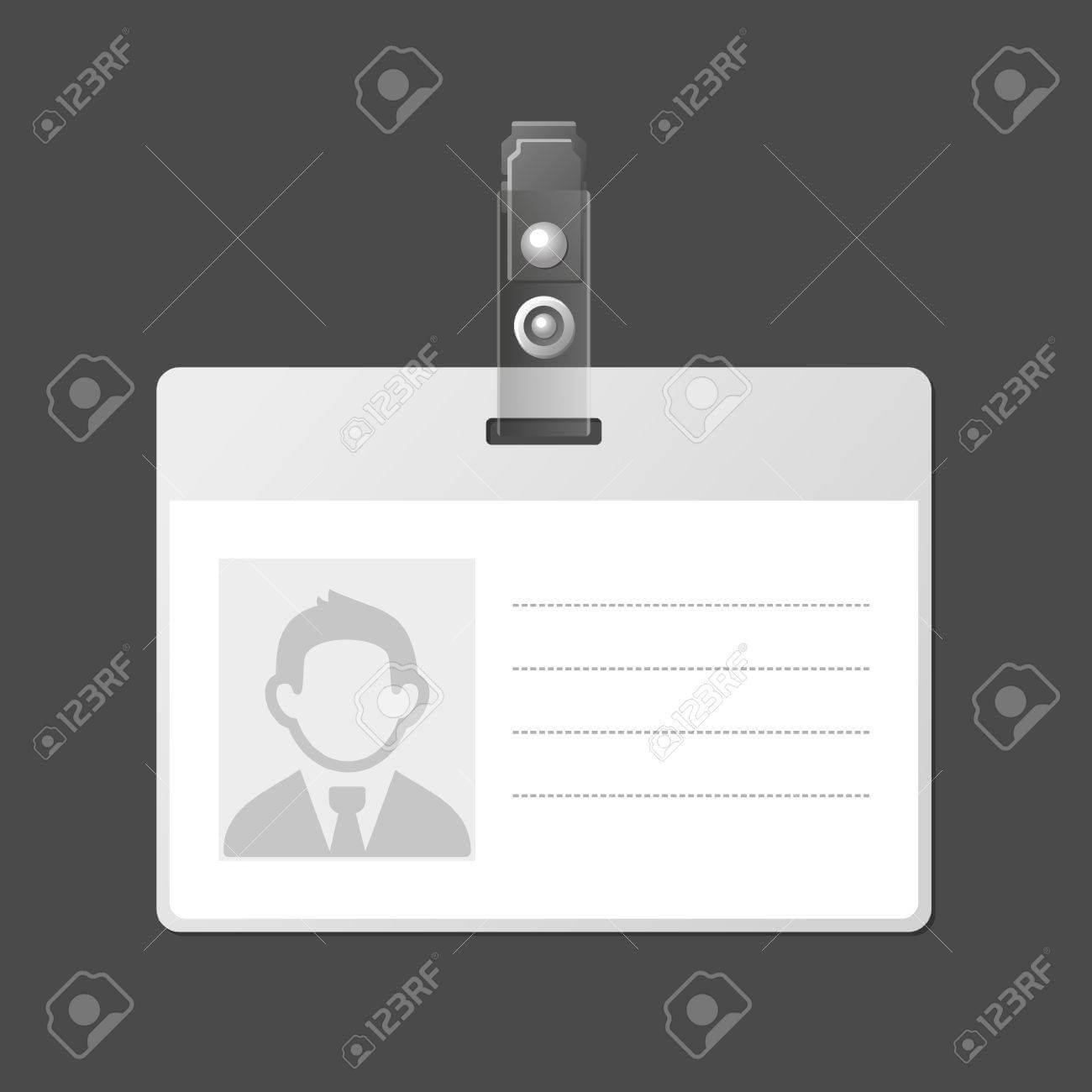 Blank Identification Card Badge Id Template. Vector Illustration For Blank Drivers License Template