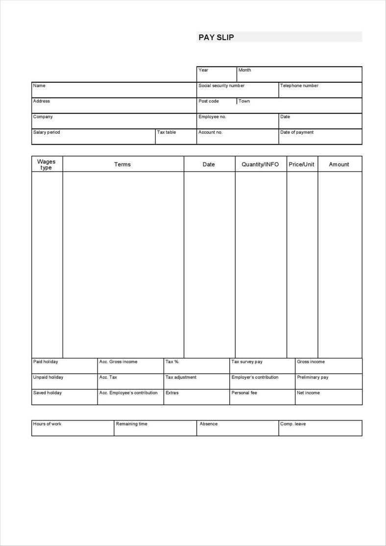 Blank Pay Stub - Colona.rsd7 With Blank Pay Stubs Template