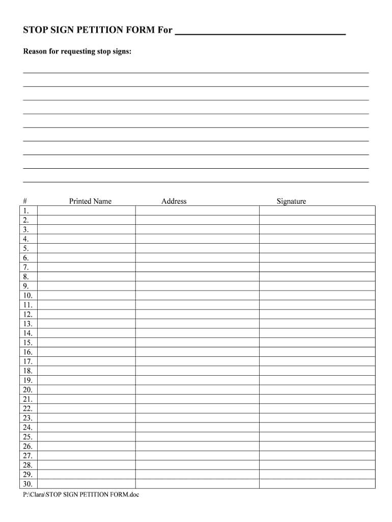 Blank Petition – Colona.rsd7 With Regard To Blank Petition Template