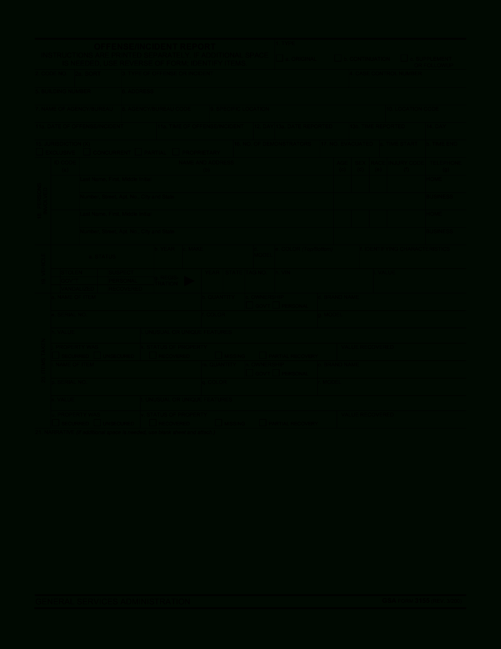 Blank Police Report Template | Templates At In Blank Police Report Template