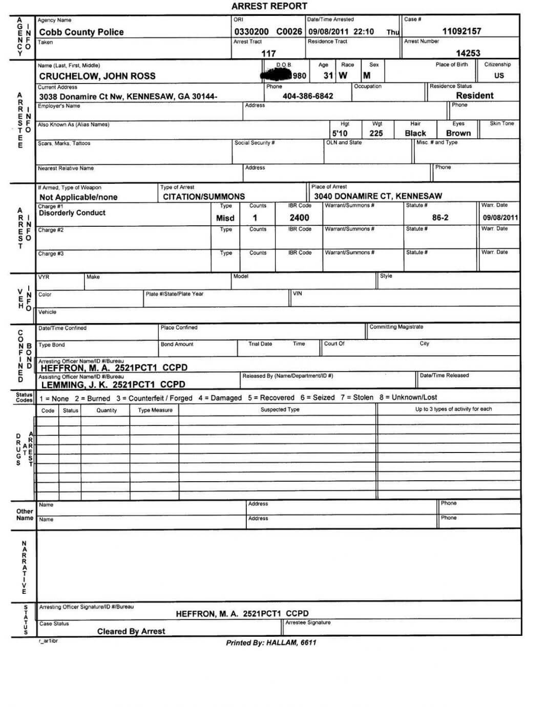 Blank Police Statement Late Report Pdf Examples Lates Free Pertaining To Blank Police Report Template
