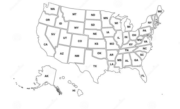 Blank Similar Usa Map Isolated On White Background. United throughout Blank Template Of The United States