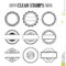 Blank Stamp Set, Ink Rubber Seal Texture Effect Stock Vector For Blank Seal Template