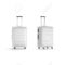 Blank White Luggage With Handle Mock Up Stand Isolated, 3D Rendering With Blank Suitcase Template