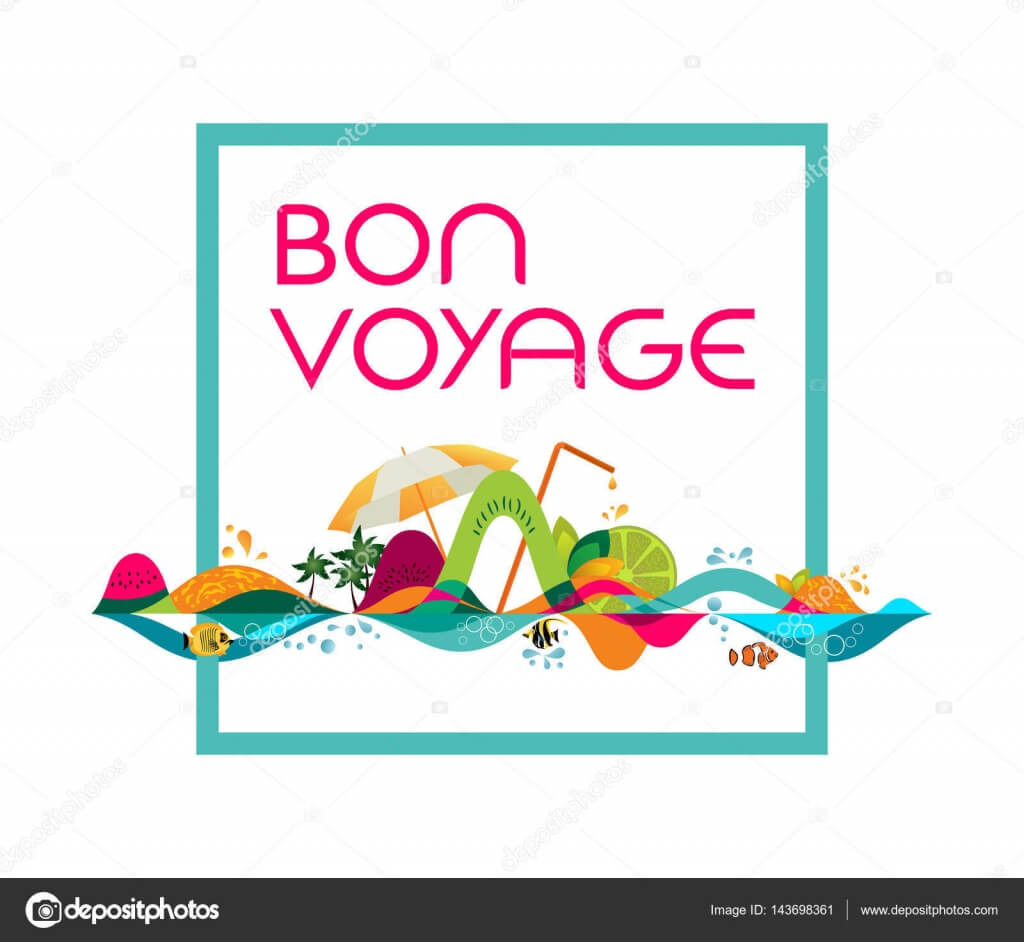 Bon Voyage Banner | Bon Voyage – Banner, Vector Template With Regard To Bon Voyage Card Template