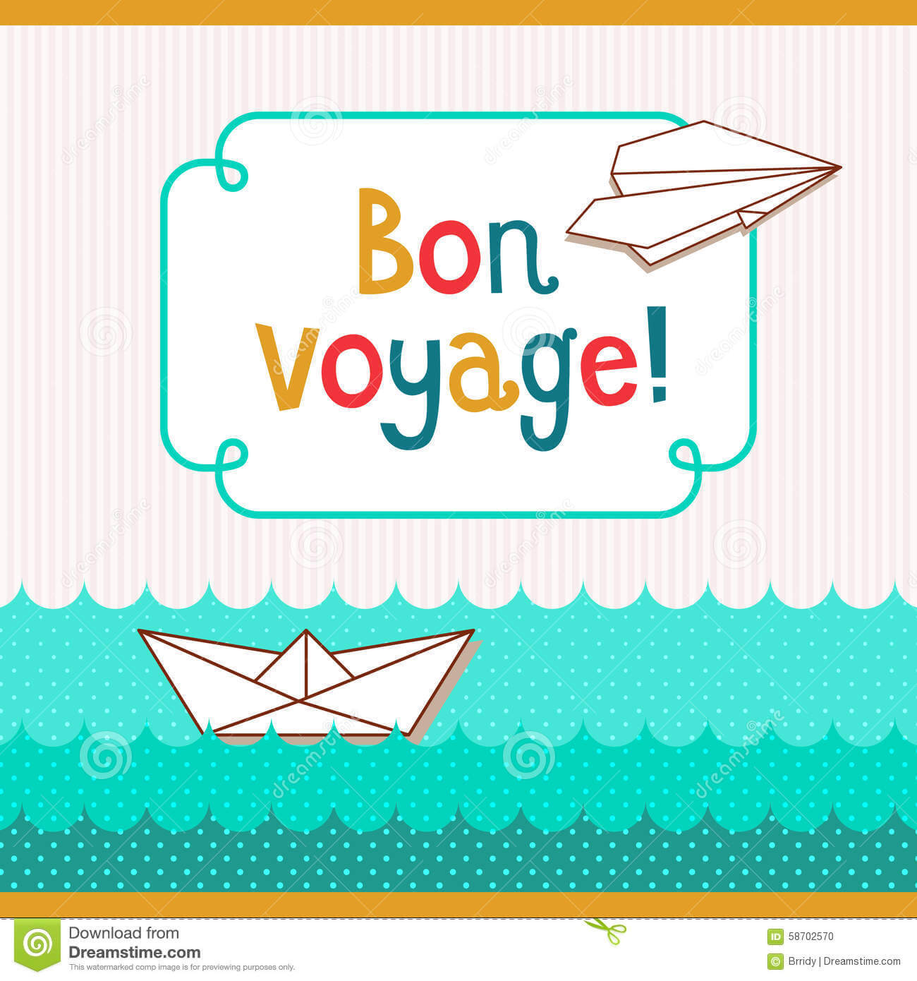 Bon Voyage Card Illustration 58702570 - Megapixl In Bon Voyage Card Template