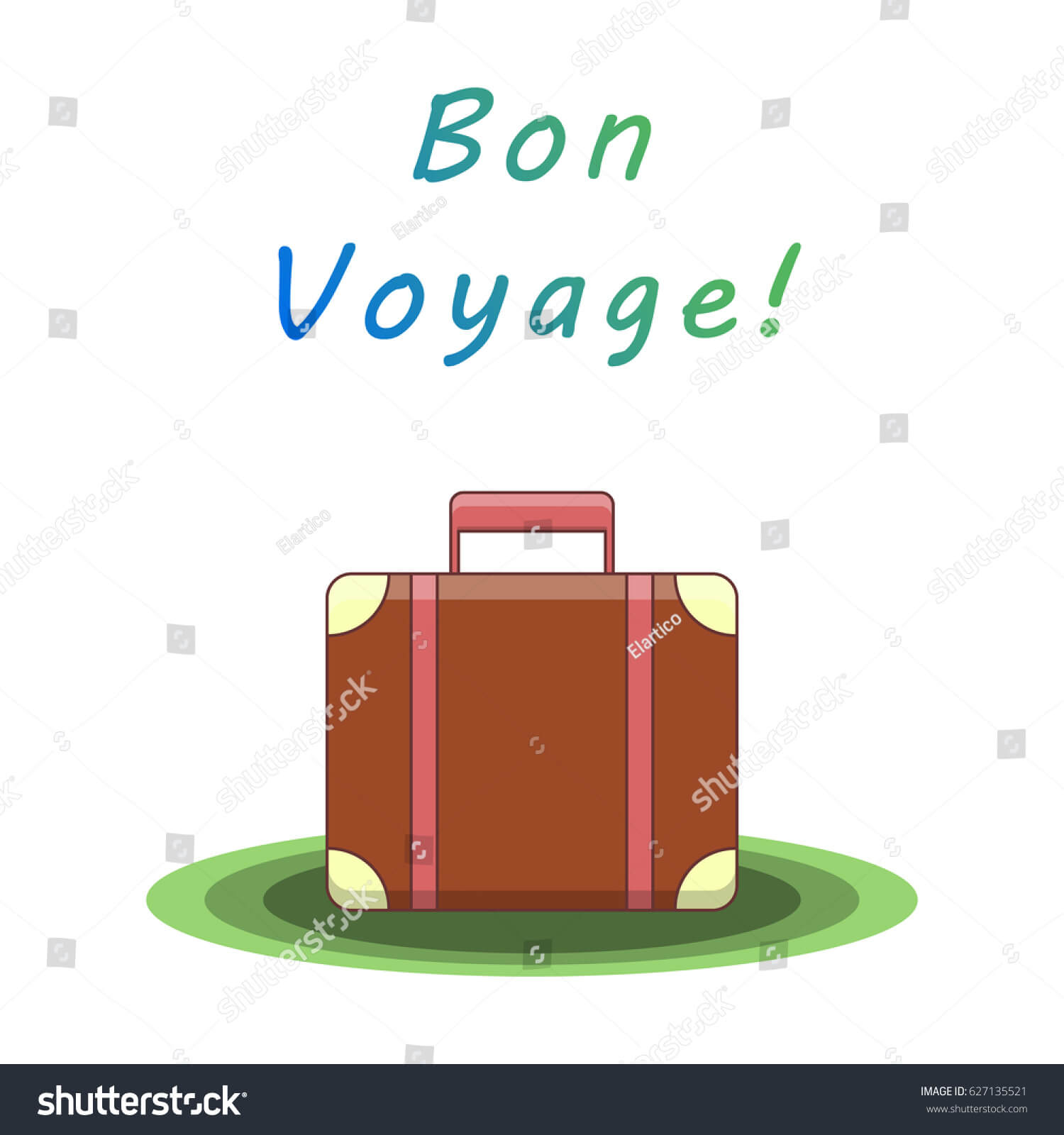Bon Voyage Suitcase Traveling Template Card Stock Vector With Regard To Bon Voyage Card Template