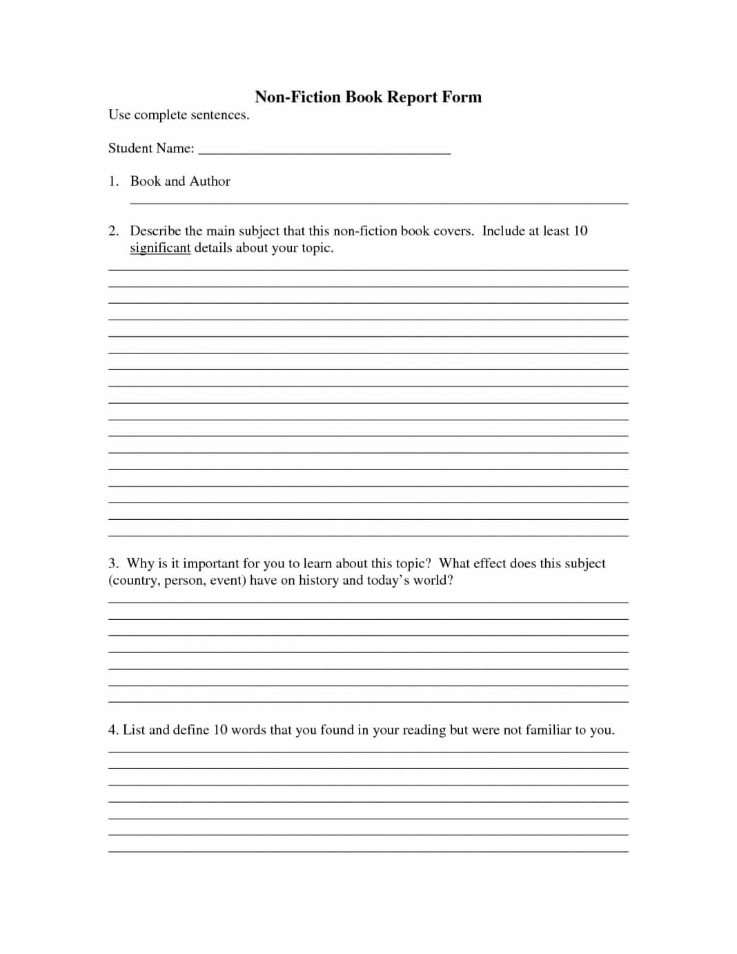 Book Report Template 2Nd Grade Df Free Examples Pdf For Book Report Template 2Nd Grade