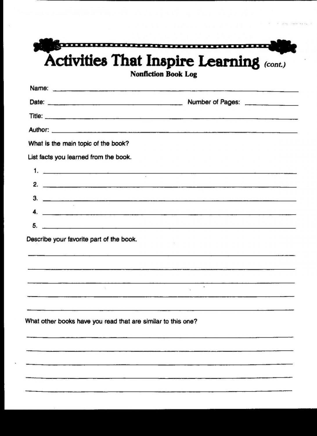 Book Report Template Form 7Th Grade 2Nd Pdf Second 6Th Pertaining To Book Report Template High School