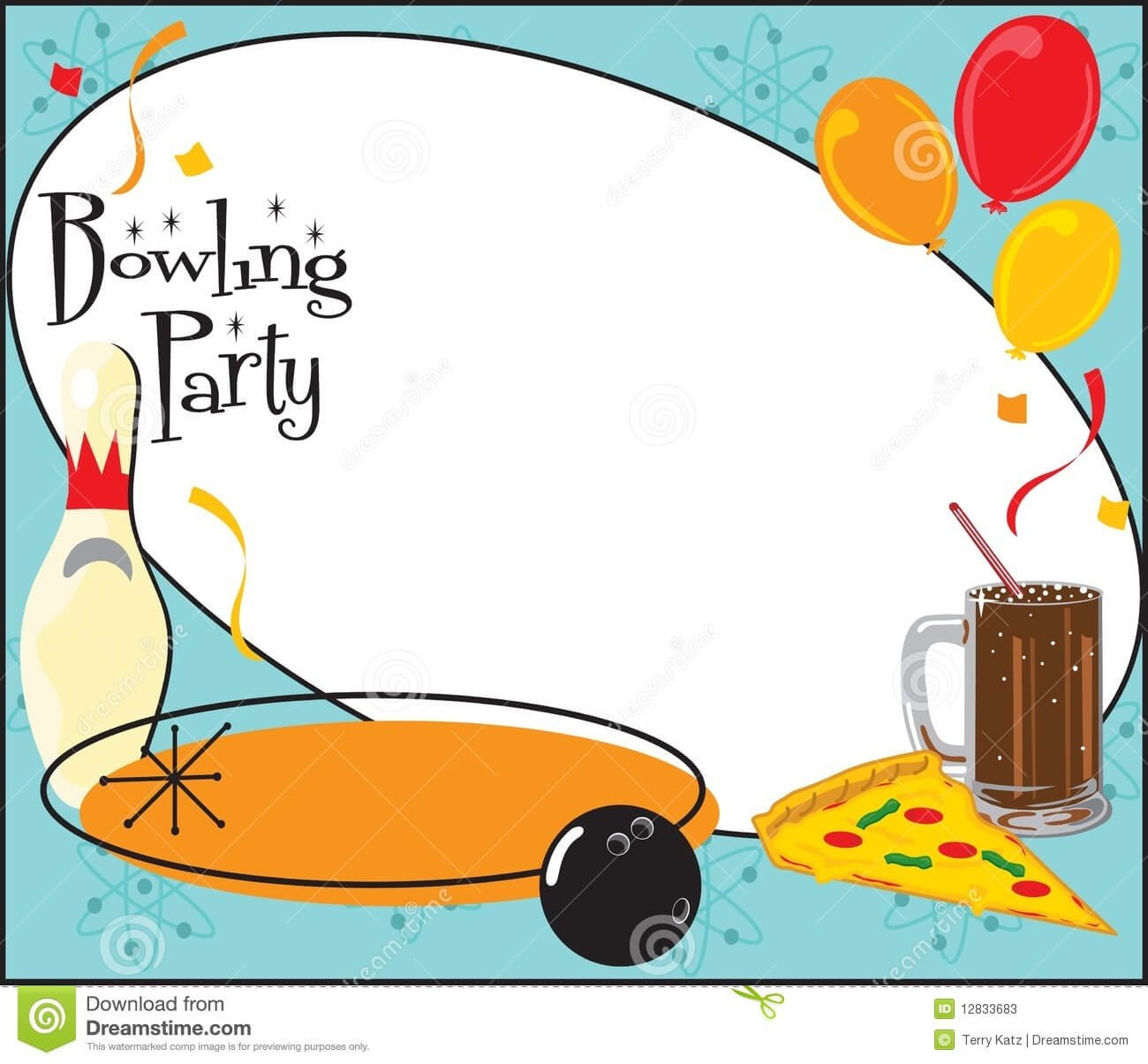 Bowling Birthday Party Invitation Stock Vector Intended For Bowling Party Flyer Template