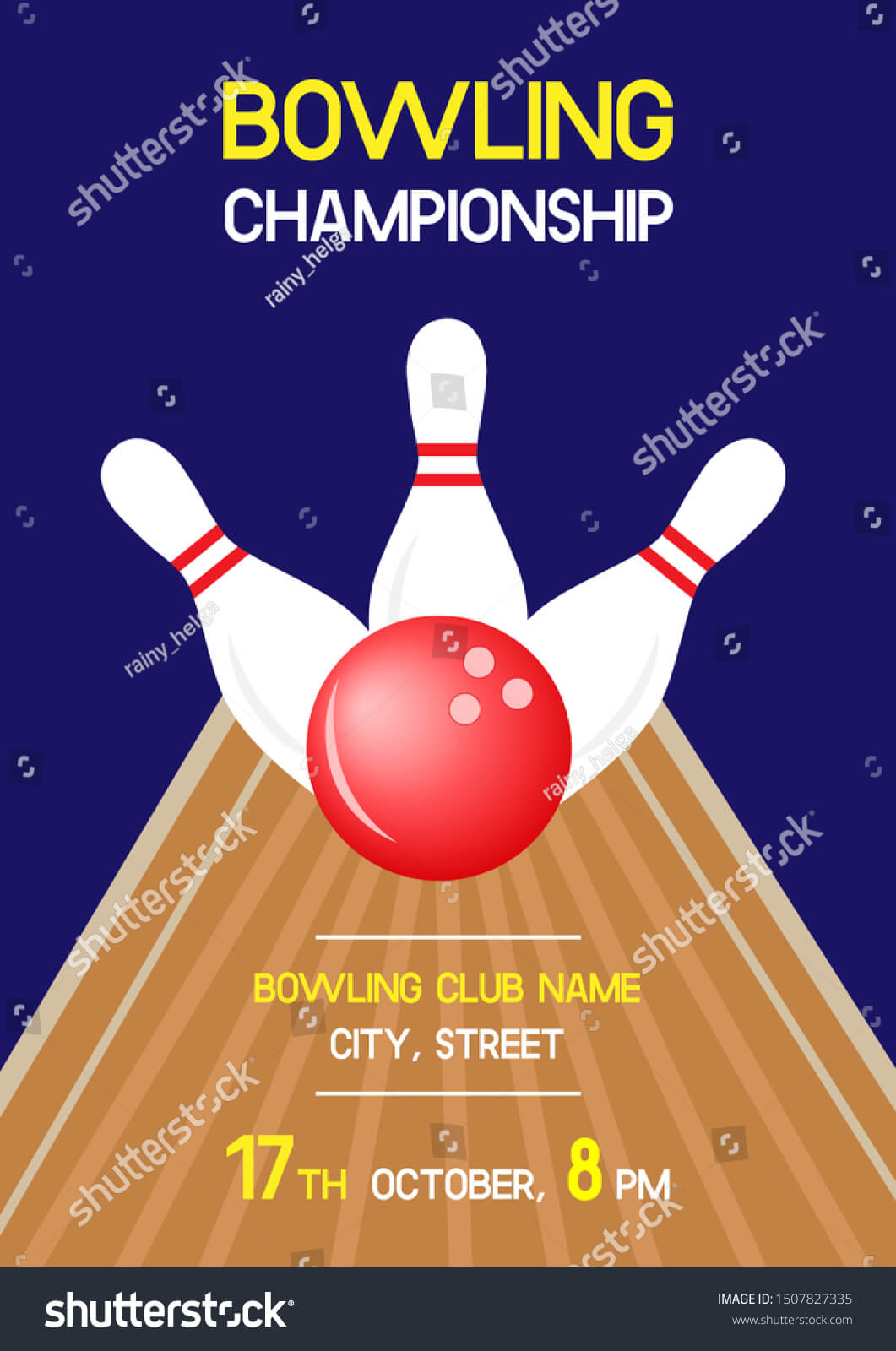 Bowling Championship Invitation Flyer Template Sample Stock For Bowling Flyers Templates Free